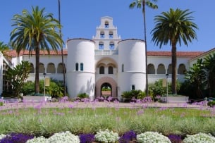Hepner Hall at San Diego State University on a sunny day
